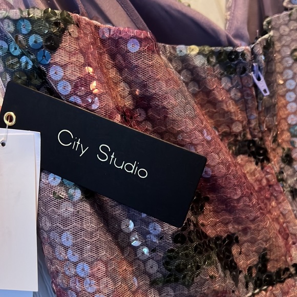 NEW, City Studio Prom Juniors Dress, 7, Purple - Picture 5 of 12